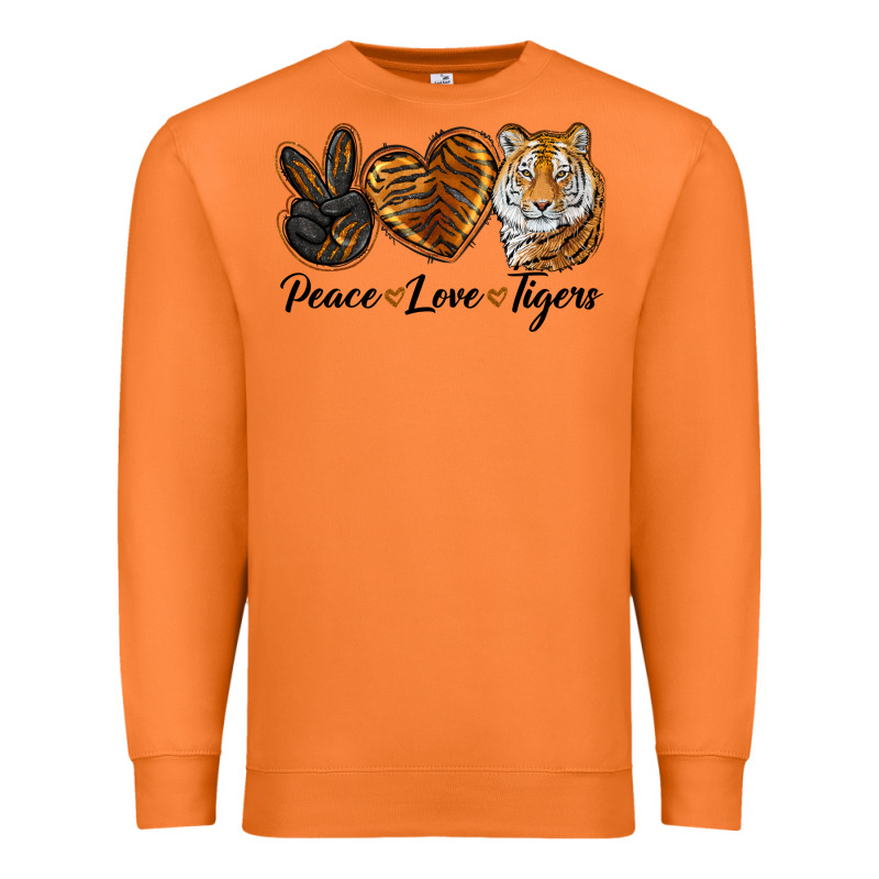 Peace Love Tigers Head Premium Sweatshirt by JahusDesignShop | Teevron