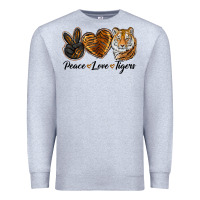 Heather Grey peace love tigers head Premium Sweatshirt - JahusDesignShop