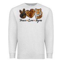 Oatmeal Heather peace love tigers head Premium Sweatshirt - JahusDesignShop