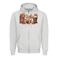 Dove Grey leopard rose glitter flowers coffee cups Zipper Hoodie - Zillion Design Studio