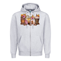 Heather Grey leopard rose glitter flowers coffee cups Zipper Hoodie - Zillion Design Studio