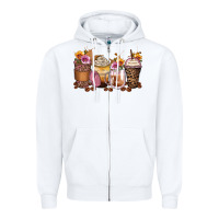 White leopard rose glitter flowers coffee cups Zipper Hoodie - Zillion Design Studio