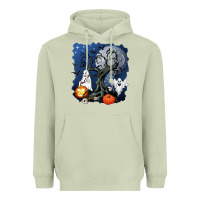 Matcha halloween tree and ghosts Heavyweight Hoodie - AdoDesignShop