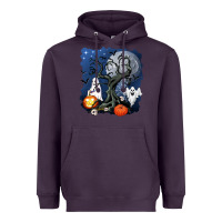 Plum halloween tree and ghosts Heavyweight Hoodie - AdoDesignShop