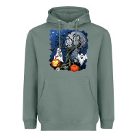 Sage halloween tree and ghosts Heavyweight Hoodie - AdoDesignShop