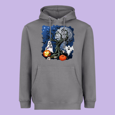 Halloween Tree And Ghosts Heavyweight Hoodie Designed By Adodesignshop