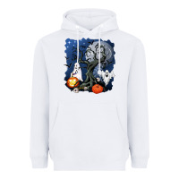 White halloween tree and ghosts Heavyweight Hoodie - AdoDesignShop