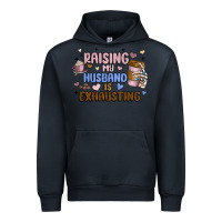 Navy raising my husband is exhausting Urban Hoodie - MaliasSmallBusiness