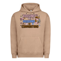 Pigment Burro raising my husband is exhausting Urban Hoodie - MaliasSmallBusiness