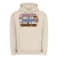 Pigment French Oak raising my husband is exhausting Urban Hoodie - MaliasSmallBusiness