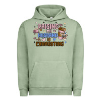 Pigment Oil Green raising my husband is exhausting Urban Hoodie - MaliasSmallBusiness
