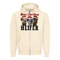 Sandshell merry christmas heifer Zipper Hoodie - RanaPortraitStore