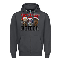 Smoke merry christmas heifer Zipper Hoodie - RanaPortraitStore