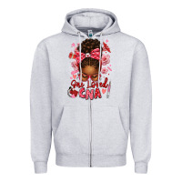Heather Grey one loved cna afro messy bun Zipper Hoodie - texasbilliewilder