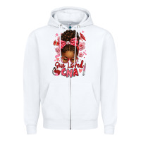 White one loved cna afro messy bun Zipper Hoodie - texasbilliewilder