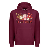 Burgundy tis the season baseball Premium Hoodie - MaliasSmallBusiness