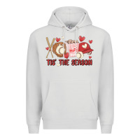 Dove Grey tis the season baseball Premium Hoodie - MaliasSmallBusiness