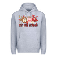 Heather Grey tis the season baseball Premium Hoodie - MaliasSmallBusiness