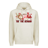 Oatmeal Heather tis the season baseball Premium Hoodie - MaliasSmallBusiness