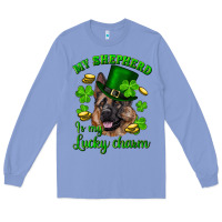 Colony Blue st.patrick's day my shepherd is my lucky charm Long Sleeve Tee - RanaPortraitStore