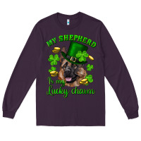 Plum st.patrick's day my shepherd is my lucky charm Long Sleeve Tee - RanaPortraitStore