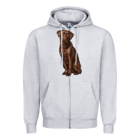 Heather Grey labrador retriever Zipper Hoodie - RanaPortraitStore