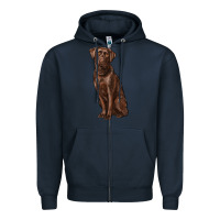 Navy labrador retriever Zipper Hoodie - RanaPortraitStore