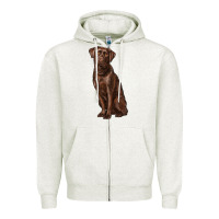 Oatmeal Heather labrador retriever Zipper Hoodie - RanaPortraitStore