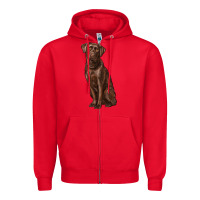 Red labrador retriever Zipper Hoodie - RanaPortraitStore
