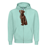 Seafoam labrador retriever Zipper Hoodie - RanaPortraitStore