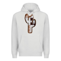 Dove Grey Leather Cowhide Cactus Premium Hoodie - RanaPortraitStore
