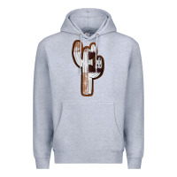 Heather Grey Leather Cowhide Cactus Premium Hoodie - RanaPortraitStore