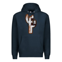 Navy Leather Cowhide Cactus Premium Hoodie - RanaPortraitStore