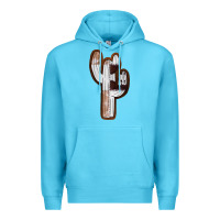 Ocean Blue Leather Cowhide Cactus Premium Hoodie - RanaPortraitStore