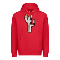 Red Leather Cowhide Cactus Premium Hoodie - RanaPortraitStore