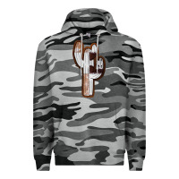 Slate Camo Leather Cowhide Cactus Premium Hoodie - RanaPortraitStore