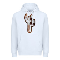 White Leather Cowhide Cactus Premium Hoodie - RanaPortraitStore