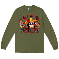 Army Green la mama mas chingona Long Sleeve Tee - Zillion Design Studio