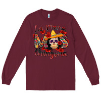 Burgundy la mama mas chingona Long Sleeve Tee - Zillion Design Studio