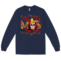 Navy la mama mas chingona Long Sleeve Tee - Zillion Design Studio