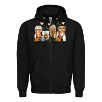Black latte coffee cups Zipper Hoodie - Zillion Design Studio