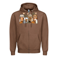 Chestnut latte coffee cups Zipper Hoodie - Zillion Design Studio