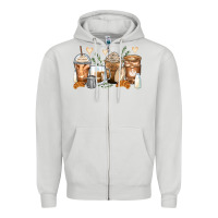 Dove Grey latte coffee cups Zipper Hoodie - Zillion Design Studio