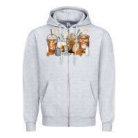 Heather Grey latte coffee cups Zipper Hoodie - Zillion Design Studio