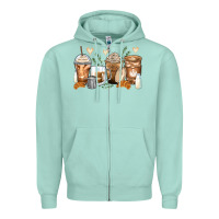 Seafoam latte coffee cups Zipper Hoodie - Zillion Design Studio