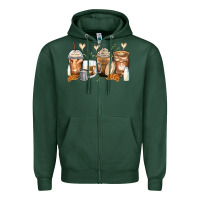 Sports Green latte coffee cups Zipper Hoodie - Zillion Design Studio