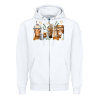 White latte coffee cups Zipper Hoodie - Zillion Design Studio
