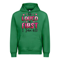 Emerald he loved us first 1 john 4 19 Urban Hoodie - MaliasSmallBusiness