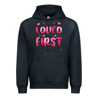 Navy he loved us first 1 john 4 19 Urban Hoodie - MaliasSmallBusiness
