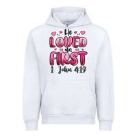 White he loved us first 1 john 4 19 Urban Hoodie - MaliasSmallBusiness